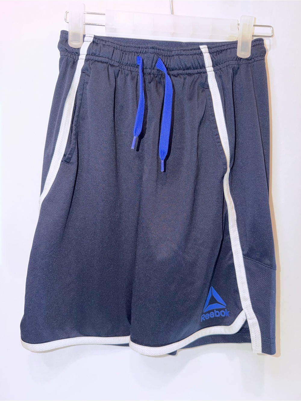 Reebok Kids Navy Blue Athletic Shorts with White Trim